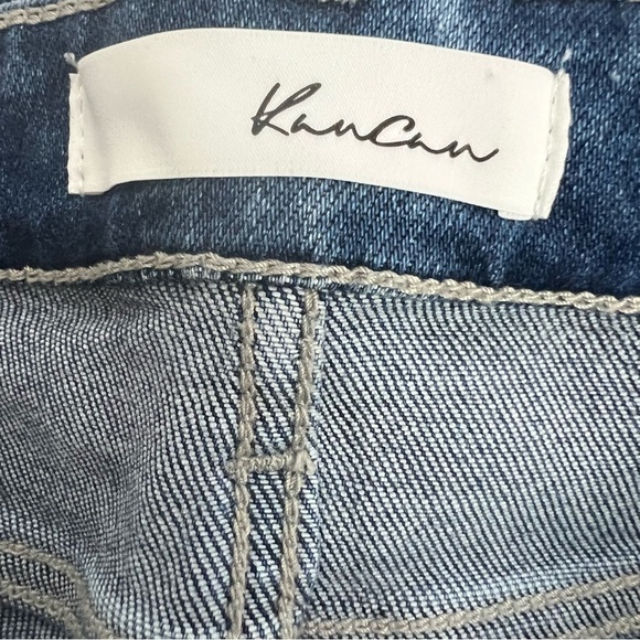 NWT KanCan Junior Women’s Blue Jeans Sz 5/26 Raw Hems W/slit Distressed Stretch - Picture 6 of 15